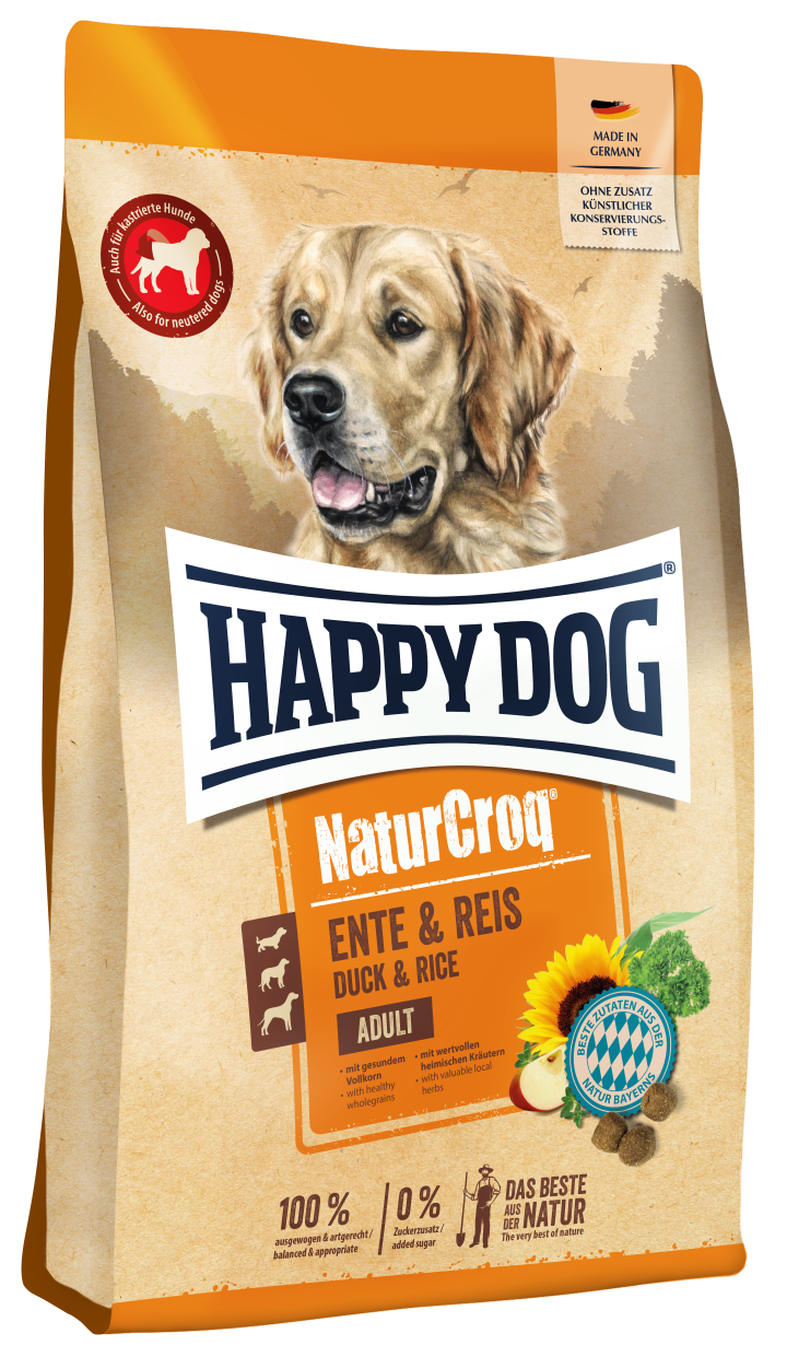 HAPPY DOG Hunde-Trockenfutter NaturCroq Ente & Reis